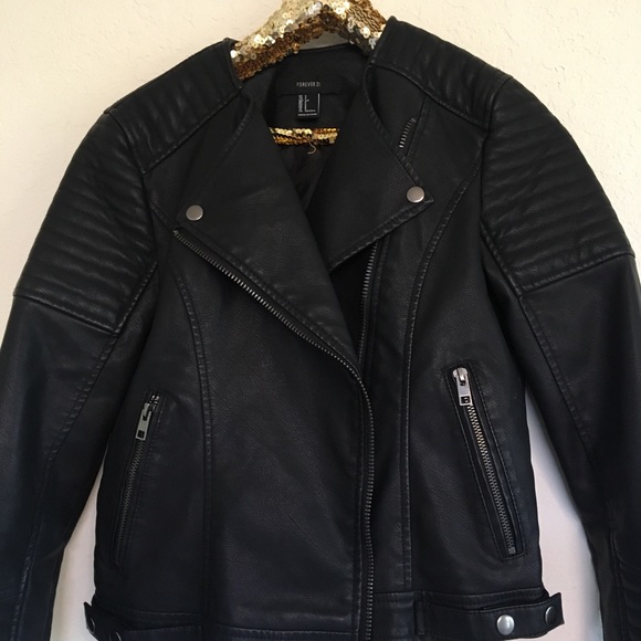 NWOT Forever 21 Faux Leather Jacket - Picture 2 of 8
